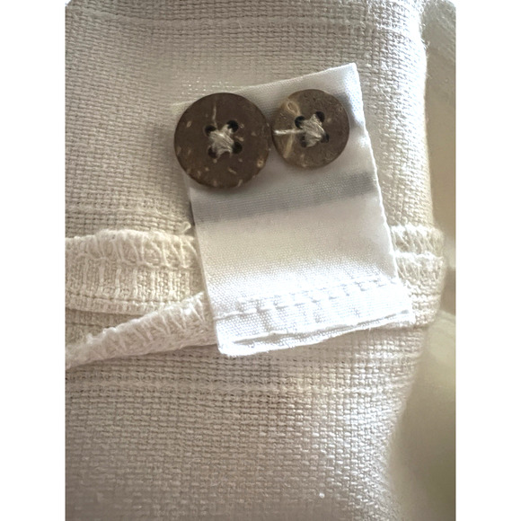 Tommy Bahama White Silk Button Up Shirt Large Pocket Happy New Year Cocktails - Picture 9 of 11